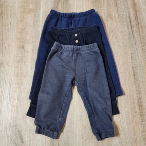 Carters and Gap 12M Boy Pants Black, Navy, Grey